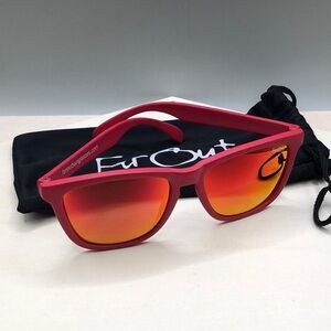 Far out mirrored red sundown sunglasses unisex.